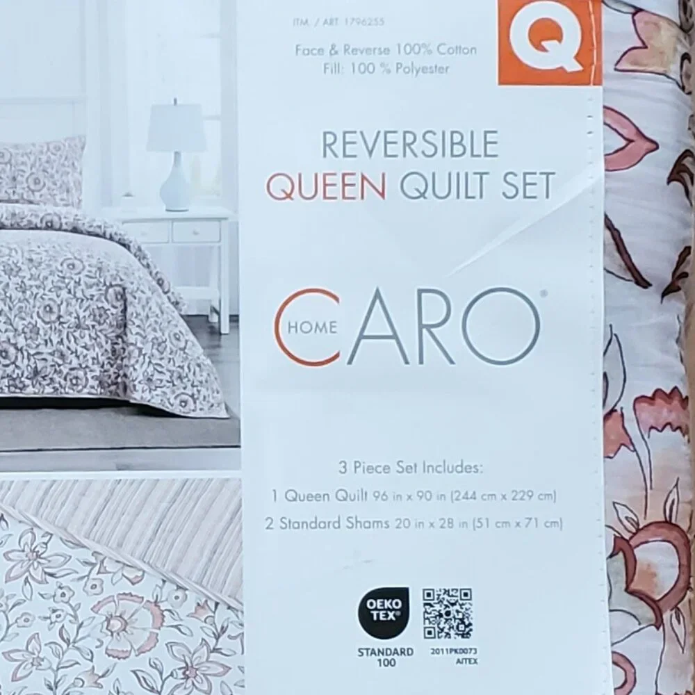 Caro Queen 3Pc Quilt Set New